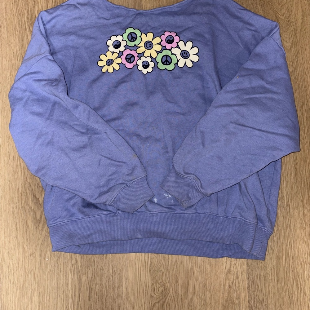 PACSUN off shoulder crew neck purple graphic